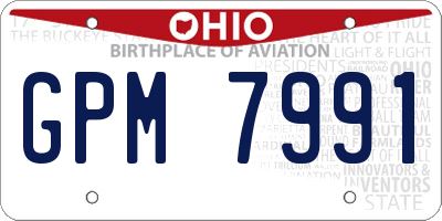 OH license plate GPM7991