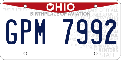 OH license plate GPM7992