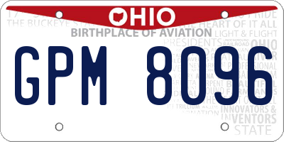 OH license plate GPM8096