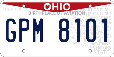 OH license plate GPM8101