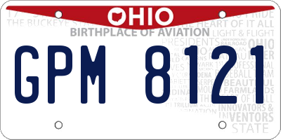 OH license plate GPM8121