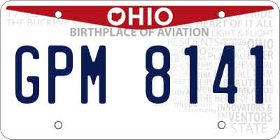 OH license plate GPM8141