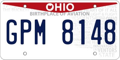 OH license plate GPM8148
