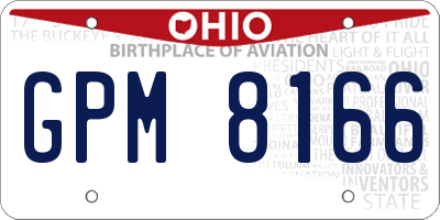 OH license plate GPM8166