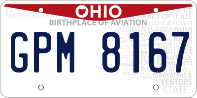 OH license plate GPM8167