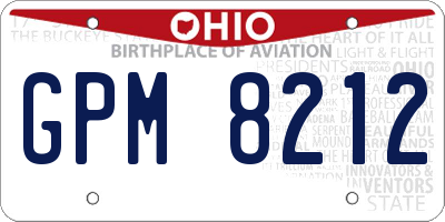 OH license plate GPM8212