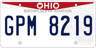 OH license plate GPM8219