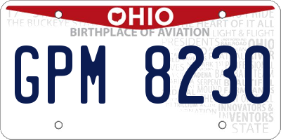 OH license plate GPM8230