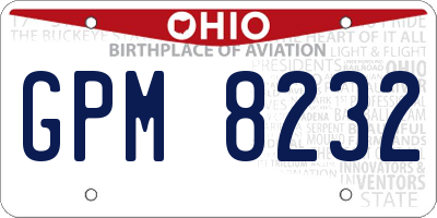 OH license plate GPM8232