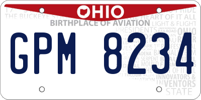 OH license plate GPM8234
