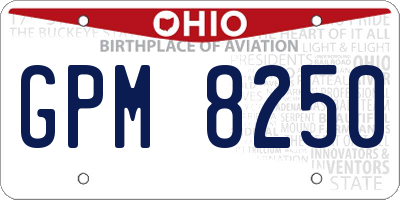 OH license plate GPM8250