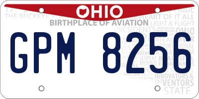 OH license plate GPM8256