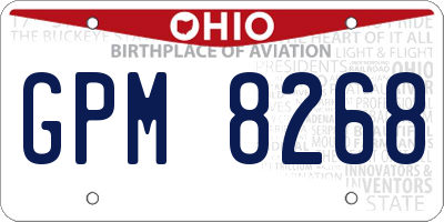OH license plate GPM8268