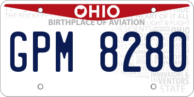 OH license plate GPM8280
