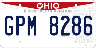 OH license plate GPM8286