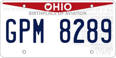 OH license plate GPM8289