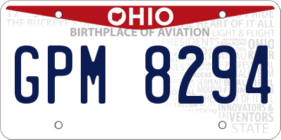 OH license plate GPM8294