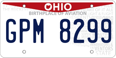 OH license plate GPM8299
