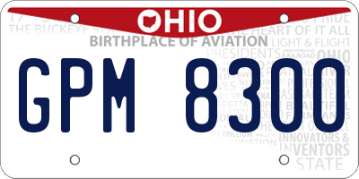 OH license plate GPM8300