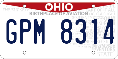 OH license plate GPM8314