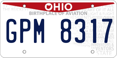 OH license plate GPM8317