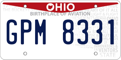OH license plate GPM8331