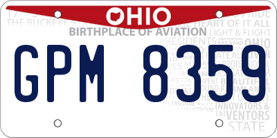 OH license plate GPM8359
