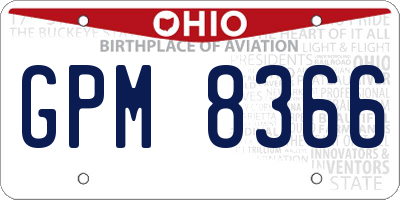 OH license plate GPM8366