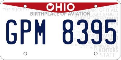 OH license plate GPM8395