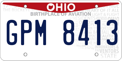 OH license plate GPM8413