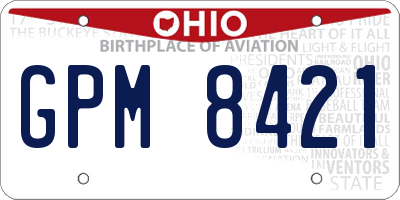 OH license plate GPM8421