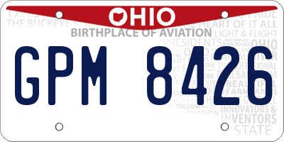 OH license plate GPM8426