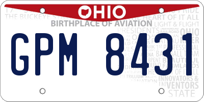 OH license plate GPM8431