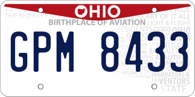 OH license plate GPM8433