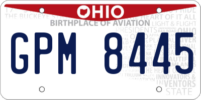 OH license plate GPM8445