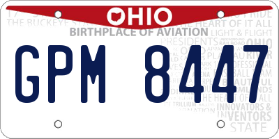 OH license plate GPM8447