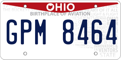 OH license plate GPM8464