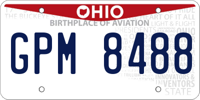 OH license plate GPM8488