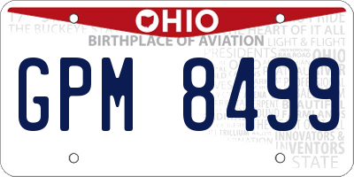 OH license plate GPM8499