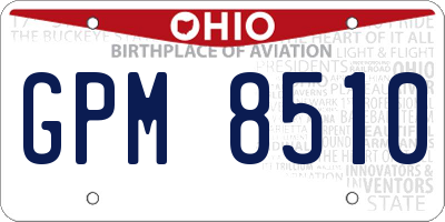 OH license plate GPM8510