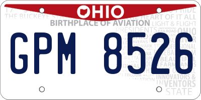 OH license plate GPM8526