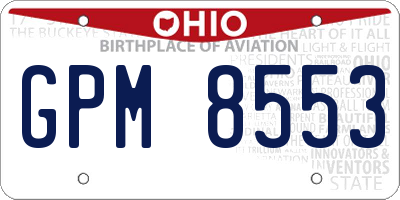 OH license plate GPM8553
