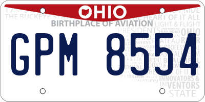 OH license plate GPM8554