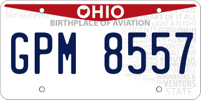 OH license plate GPM8557