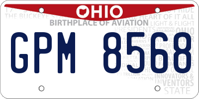 OH license plate GPM8568