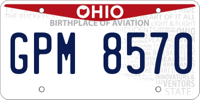 OH license plate GPM8570