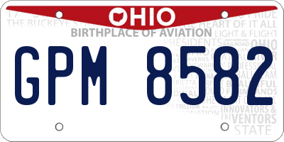 OH license plate GPM8582