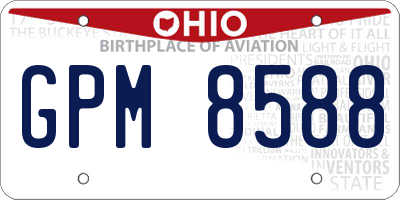 OH license plate GPM8588