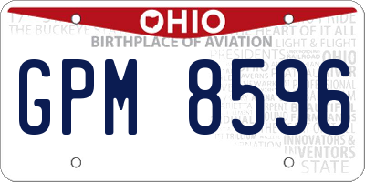 OH license plate GPM8596