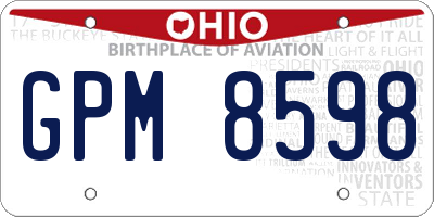 OH license plate GPM8598
